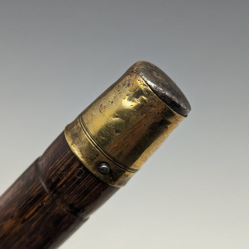 1930年 英国ヴィンテージ 紳士用ステッキ 純銀装飾 バンブーシャフト 91cm